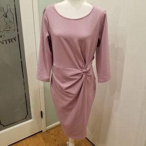 Lavender Sheath longsleeve Dress w/front Detail